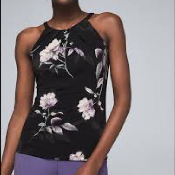 White House Black Market Tops - WHBM Sleeveless Floral Boho Halter Top
